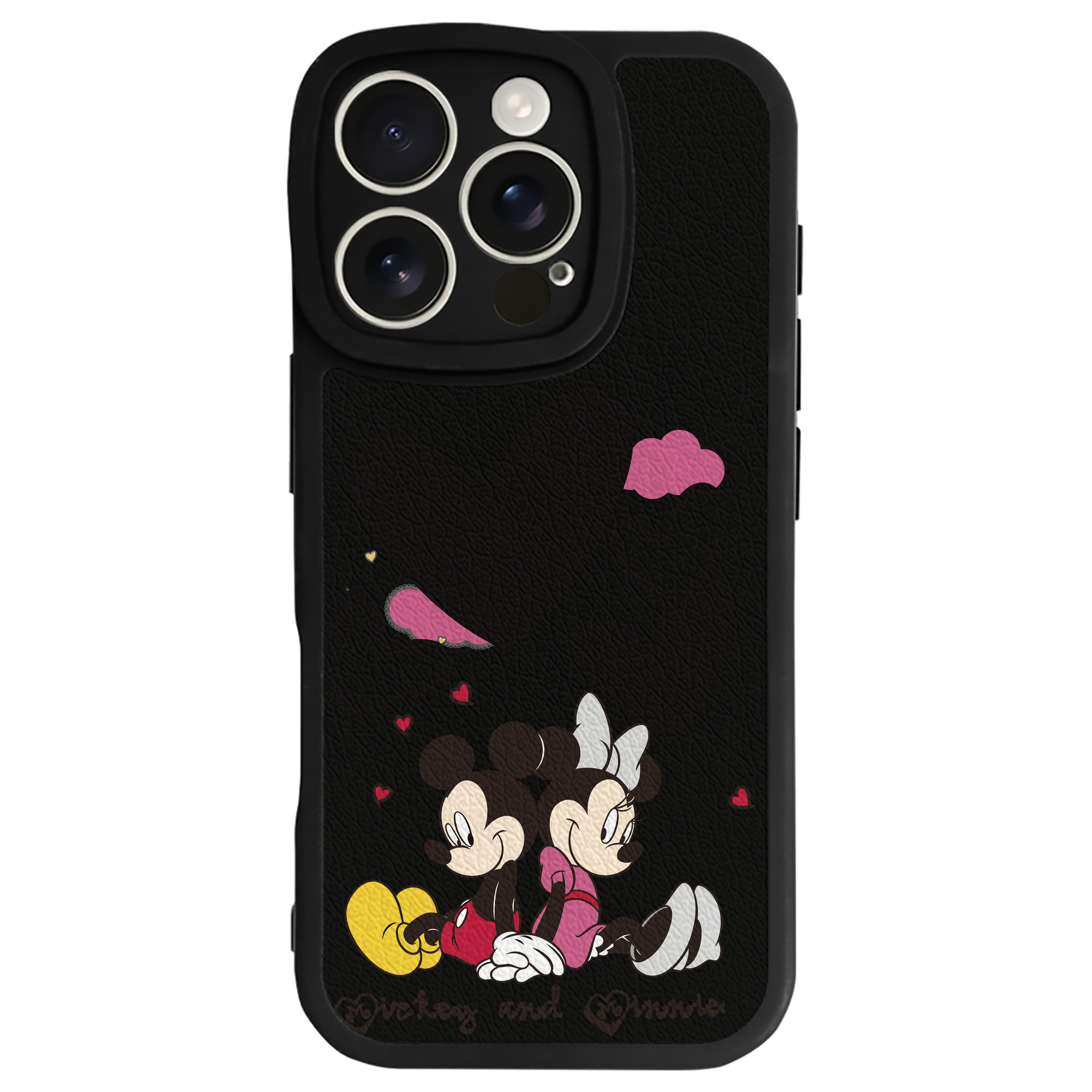 （画像用） ミッキーマウス Mickey Mouse 【iPhone 16シリーズ対応】シリコンスマホケース（レザー調） 材質：シリコン